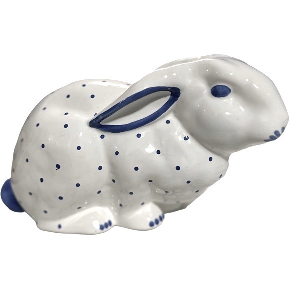 Tiffany & Co. Blue & White Grandmillenial Porcelain Bunny Rabbit Coin Bank